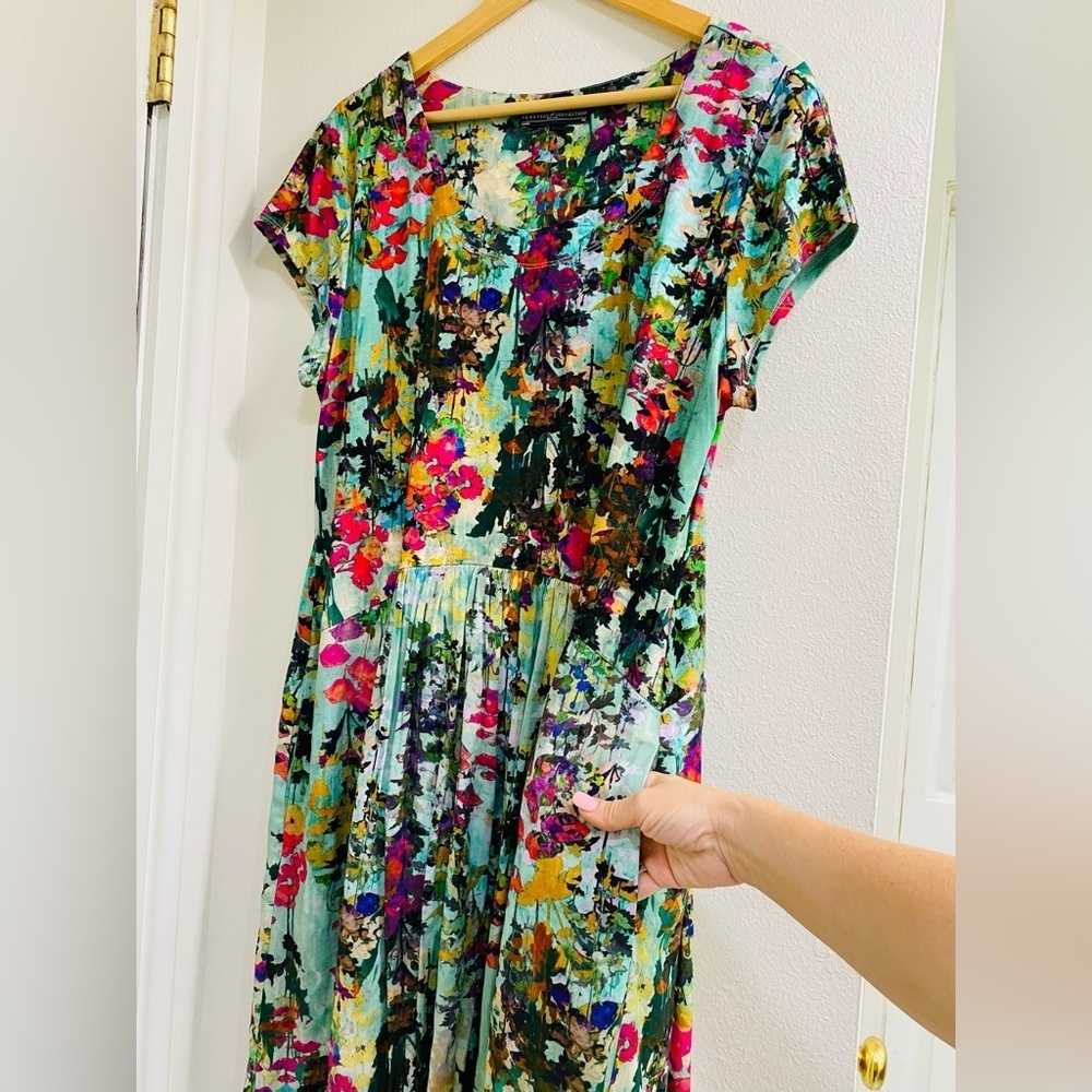 Peruvian Connection Floral Multicolor Midi Dress Size XL - Picture 8 of 10